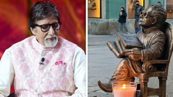 Amitabh Bachchan is honoured as a candle is lit near Harivansh Rai Bachchan’s statue in Poland on Diwali