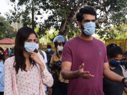 Ananya Panday and Dhairrya Karwa spotted at Gateway of India