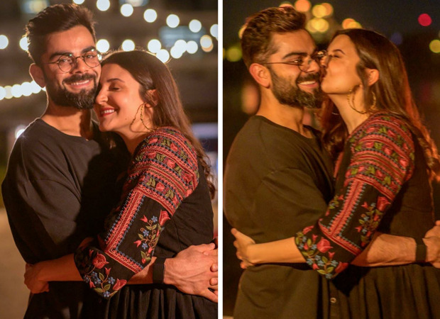 Anushka Sharma gives a sweet kiss to Virat Kohli on his birthday Anushka Sharma gives a sweet kiss to Virat Kohli on his birthday