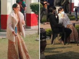 LEAKED PHOTOS: Sara Ali Khan chats with Dhanush, sports traditional lehenga on the sets of Atrangi Re as she plays cricket