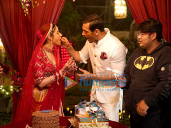 Photos: Divya Khosla Kumar celebrates her birthday on the sets of Satyameva Jayate 2 with Bhushan Kumar, John Abraham and Milap Zaveri!