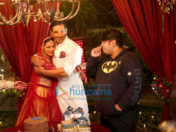 Photos: Divya Khosla Kumar celebrates her birthday on the sets of Satyameva Jayate 2 with Bhushan Kumar, John Abraham and Milap Zaveri!