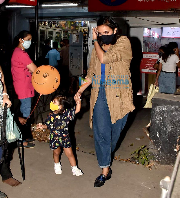 Photos: Neha Dhupia spotted with Angad Bedi and their daughter in Bandra