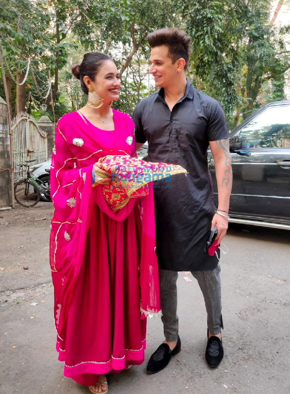 photos yuvika chaudhary and prince narula snapped celebrating karva chauth 1