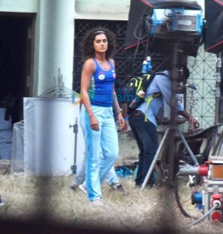 On the sets of the movie Rashmi Rocket