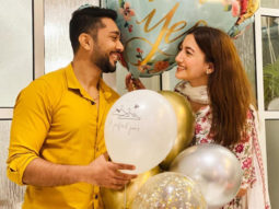 Zaid Darbar pops the big question and Gauahar Khan says yes, the newly engaged couple poses adorably