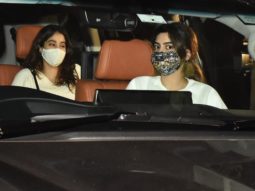 Boney Kapoor, Janhvi Kapoor, Khushi Kapoor and Dinesh Vijan at Maddock Office