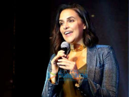 Photos: Neha Dhupia snapped attending the press meet for the film Tara in Hyderabad
