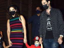 Sunny Leone and Daniel Weber snapped with their kids at Estella, Juhu