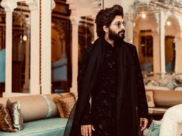 Allu Arjun looks regal in an all black velvet sherwani by Manish Malhotra