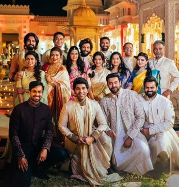 Inside pictures from NisChay wedding; Allu Arjun, Chiranjeevi, Pawan Kalyan, Ram Charan pose with the newly weds