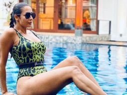 Malaika Arora poses by the pool as she holidays in Goa with Arjun Kapoor
