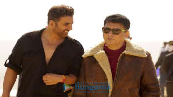 On the sets of the movie Bachchan Pandey