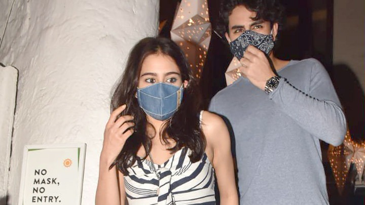 Sara Ali Khan, Ibrahim Ali Khan snapped at Olive Bar