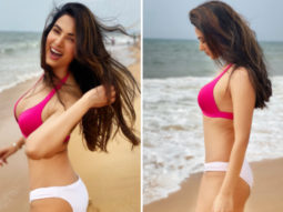 Sonal Chauhan is all smiles on the beach in white and pink bikini during her holiday in Goa 