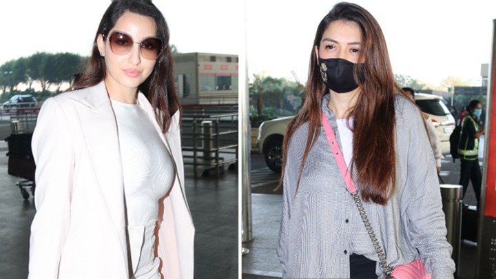 Spotted – Nora Fatehi and Hansika Motwani at Airport