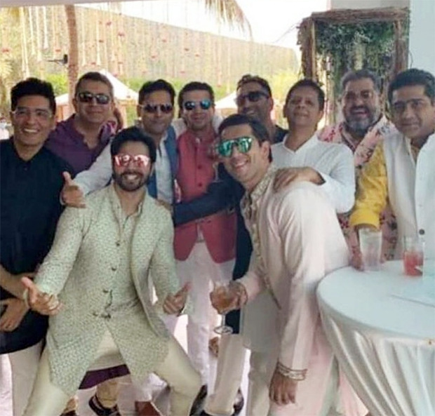 Varun Dhawan strikes a pose with his groomsmen ahead of his wedding with Natasha Dalal Varun Dhawan strikes a pose with his groomsmen ahead of his wedding with Natasha Dalal