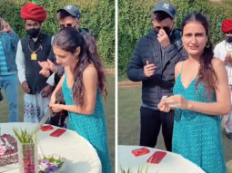 Fatima Sana Shaikh gets a Rajasthani celebration as she cuts her cake on the sets of her upcoming film, see video