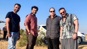 EXCLUSIVE: Arjun Kapoor and Saif Ali Khan pose on the sets of Bhoot Police in Jaisalmer