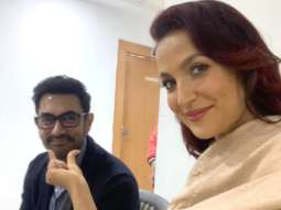 Aamir Khan and Elli AvrRam strike a pose in latest selfies after shooting for a song in Jaipur for Amin Hajee’s film Koi Jaane Na