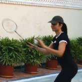Katrina Kaif and Siddhant Chaturvedi indulge in a game of Badminton the sets of PhoneBhoot