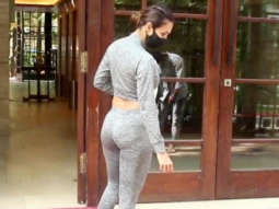 Malaika Arora spotted outside her residence playing with puppy