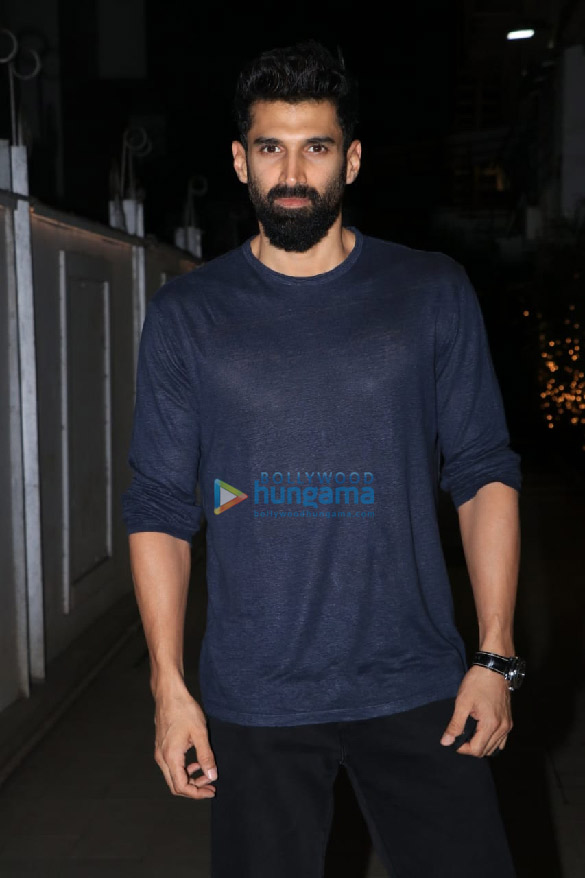 photos aditya roy kapur sanjana sanghi and director kapil verma snapped at the wrap up party of the film om the battle within 1