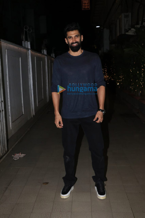 photos aditya roy kapur sanjana sanghi and director kapil verma snapped at the wrap up party of the film om the battle within 4