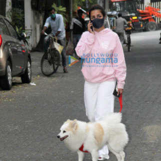 Photos: Malaika Arora snapped with her pet in Bandra