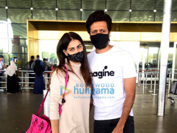 Photos: Riteish Deshmukh, Genelia Dsouza and Hiten Tejwani spotted at the airport