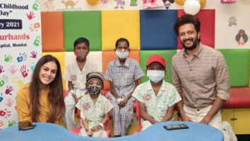 Genelia and Riteish Deshmukh spend time with kids at the Tata Memorial Hospital on 20th International Childhood Cancer Day