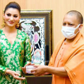 Urvashi Rautela meets CM Yogi Adityanath during the shoot of Inspector Avinash in Lucknow