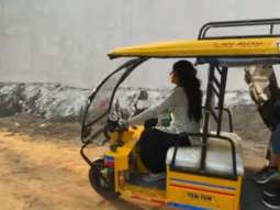 Janhvi Kapoor enjoys driving an electric rickshaw on the sets of Good Luck Jerry, watch video