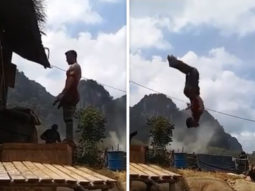 Watch: Tiger Shroff does a perfect back flip as he shoots for an action sequence