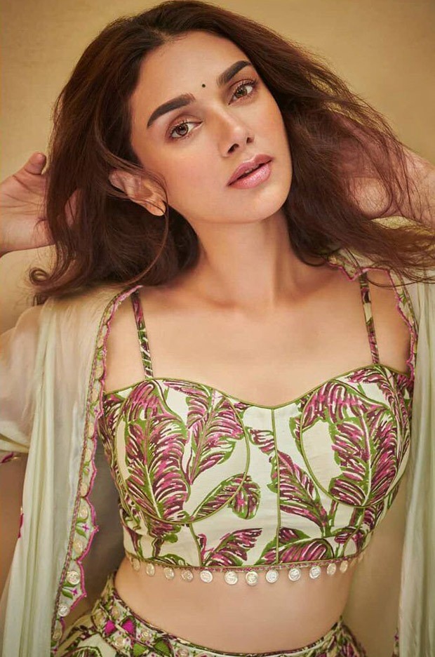 Aditi Rao Hydari's printed bralette and skirt set worth Rs. 40,000 is perfect mehendi ceremony outfit