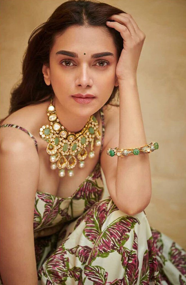 Aditi Rao Hydari's printed bralette and skirt set worth Rs. 40,000 is perfect mehendi ceremony outfit