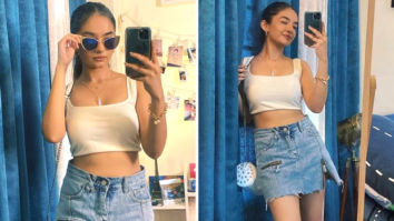 Anushka Sen gives major summer vibes in white tank top and denim mini skirt