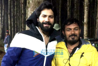 On the sets of the movie Bhediya