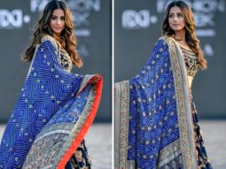 Hina Khan sashays in stunning silk and velvet lehenga at Lakme Fashion Week 2021