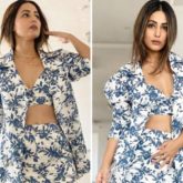 Hina Khan serves looks in printed monotone co-ord set with a blazer