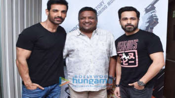 Photos: John Abraham, Emraan Hashmi and Sanjay Gupta for Mumbai Saga promotion