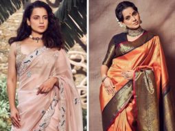 Kangana Ranaut goes from pastel peach to handloom saree for trailer launch of Thalaivi in Chennai and Mumbai