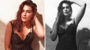 Kriti Sanon’s thigh-high slit scallop rouched dress should be your next dinner date outfit