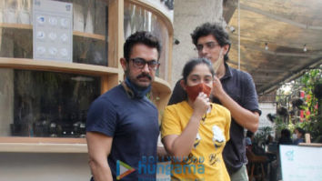 Photos: Aamir Khan, Ira Khan and Junaid Khan spotted in Bandra