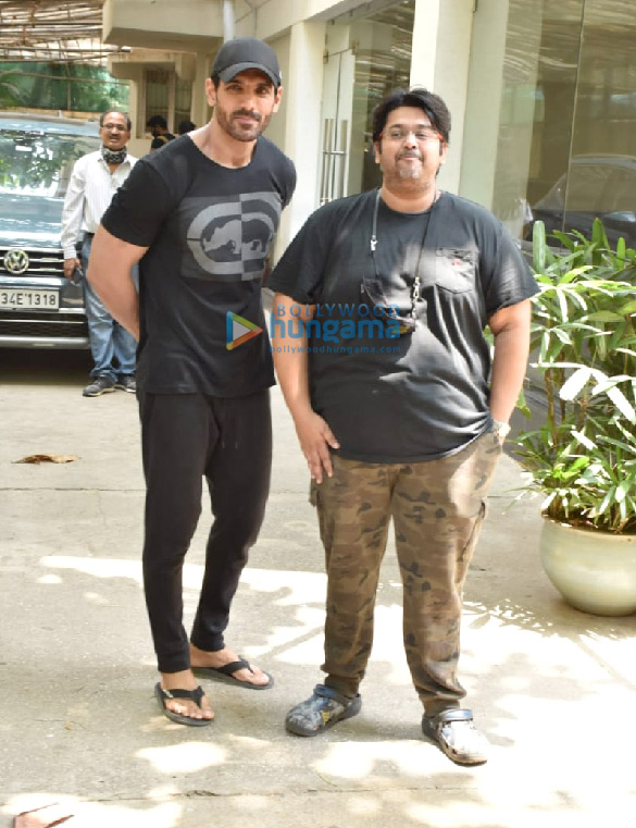 photos john abraham and milap zaveri snapped at a dubbing studio in juhu 1
