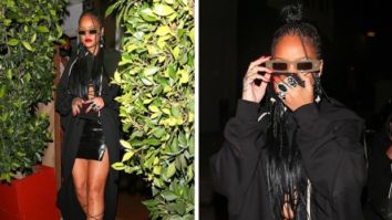 Rihanna steps out in all black look worth over Rs. 1.5 lakhs; dons tiny mini skirt and duster overcoat following midriff flossing trend