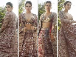 Sara Ali Khan unearths gliding and glorious affair in red and gold lehenga from Manish Malhotra’s Nooraniyat collection