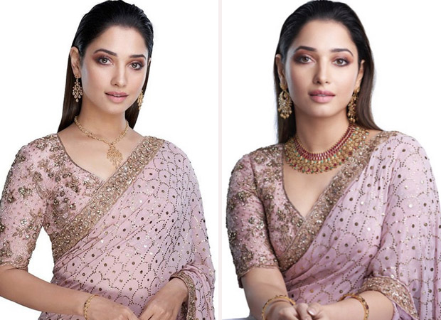 Tamannaah Bhatia is sheer elegance in pink chiffon saree worth Rs. 1.3 lakhs