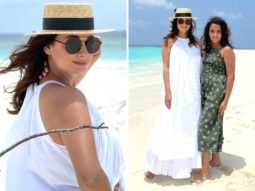 Dia Mirza vacations with her husband Vaibhav Rekhi in Maldives; strikes a pose with step-daughter