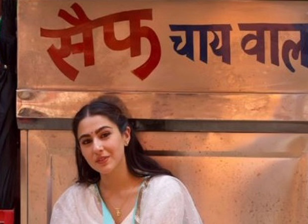 Sara Ali Khan poses in front of a tea stall named 'Saif Chai Wala'; showers love on Saif Ali Khan
